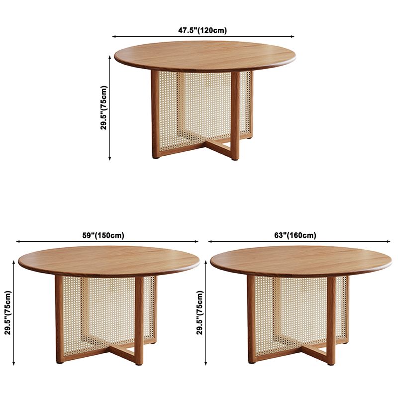 Contemporary Khaki Standard Dining Table Solid Wood Kitchen Dining Table with Double Pedestal Base Clearhalo ' dining_table' 'Dining Tables & Seating' 'Dining Tables' 'furn' 'furn_dining_table' 'Furniture' 'furniture_dining_table' 'Kitchen & Dining Furniture' 'kitchen&dining_furn' 'kitchen' 'kitchen_dining_table' 1200x1200_e511cad4-02c2-4628-95db-aee709b0680a