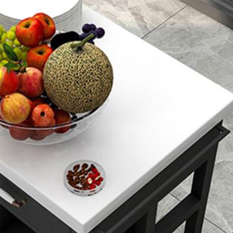 Estilo moderno de cocina rolling carro de mármol de la isla de cocina con cajón