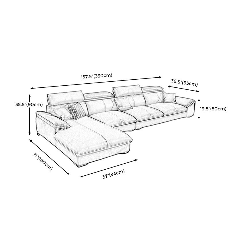 Pillow Top Arm Pillowed Back Cushions Sofa 4-Seater Sectional Sofa with Chaise Clearhalo 'furn' 'furn_sectionals' 'Furniture' 'furniture_sectionals' 'Living Room Furniture' 'Sectionals' 1200x1200_e512eda4-034e-4e29-829c-f725aa88d2ef