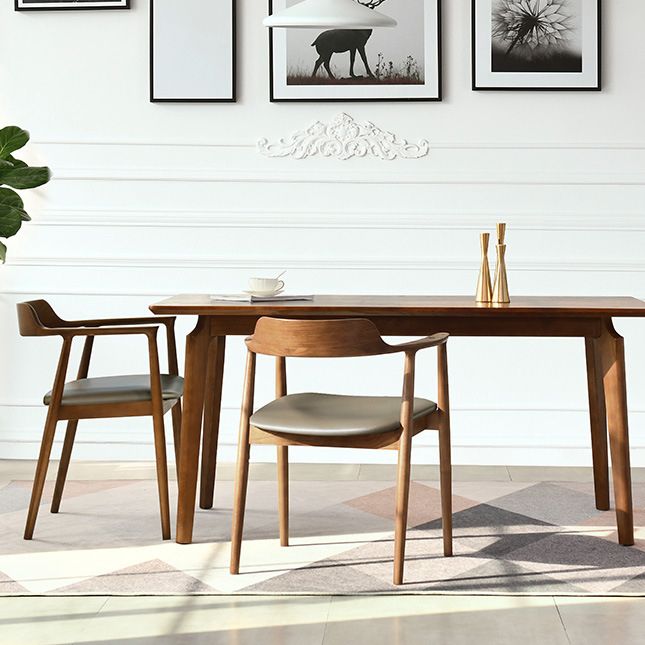 Modern Style Wooden Matte Finish Dining Arm Chair Open Back Arm Chair for Home Use Clearhalo ' kitchen&dining_furn' 'Dining Chairs' 'Dining Tables & Seating' 'dining_chair' 'Furniture' 'furniture_dining_chair' 'Kitchen & Dining Furniture' 'kitchen' 1200x1200_e5131161-def4-45fb-be99-89ca234fbd25