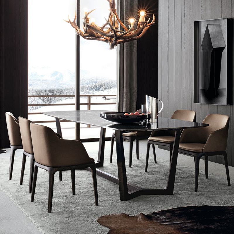 Brown and Black Contemporary Upholstered Dining and Accent Chairs Clearhalo 'Dining Chairs' 'Dining Tables & Seating' 'dining_chair' 'furn' 'furn_dining_chair' 'Furniture' 'Kitchen & Dining Furniture' 1200x1200_e514beac-87a0-4565-aa6d-6093b19bc216