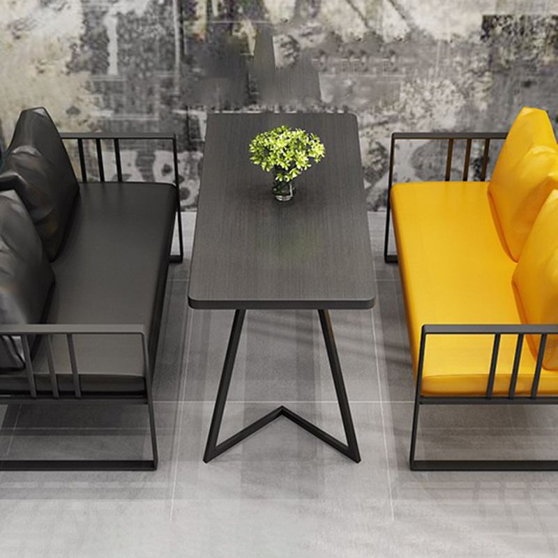 25,59 "H faux cuir carré canapé de bras carré contemporain canapé standard