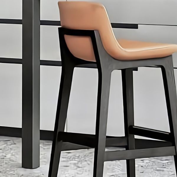 Scandinavian Indoor Solid Wood Bar Stool Upholstered Bar Stool Clearhalo 'Bar Furniture' 'Bar Stools' 'bar_stools' 'furn' 'furn_bar_stools' 'Furniture' 'Kitchen & Dining Furniture' 1200x1200_e515d14f-e729-4e0a-820f-9c6f0b40bbc3