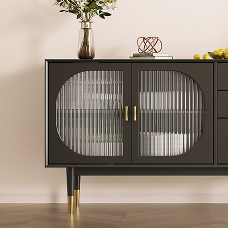 Server in stile glam tavolo da buffet in legno con cassetti e archiviazione