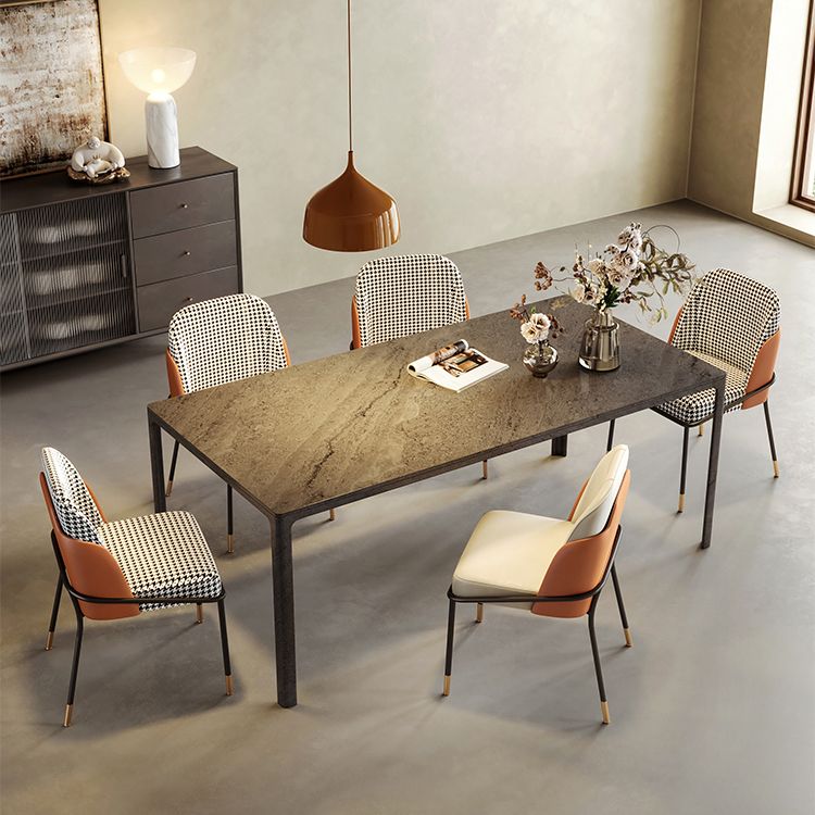 Scandinavian Upholstered Armless Dining Chairs Solid Back Chairs for Home Use Clearhalo 'Dining Chairs' 'Dining Tables & Seating' 'dining_chair' 'furn' 'furn_dining_chair' 'Furniture' 'furniture_dining_chair' 'Kitchen & Dining Furniture' 1200x1200_e51772b2-9395-4a35-92e1-c162c6546b50