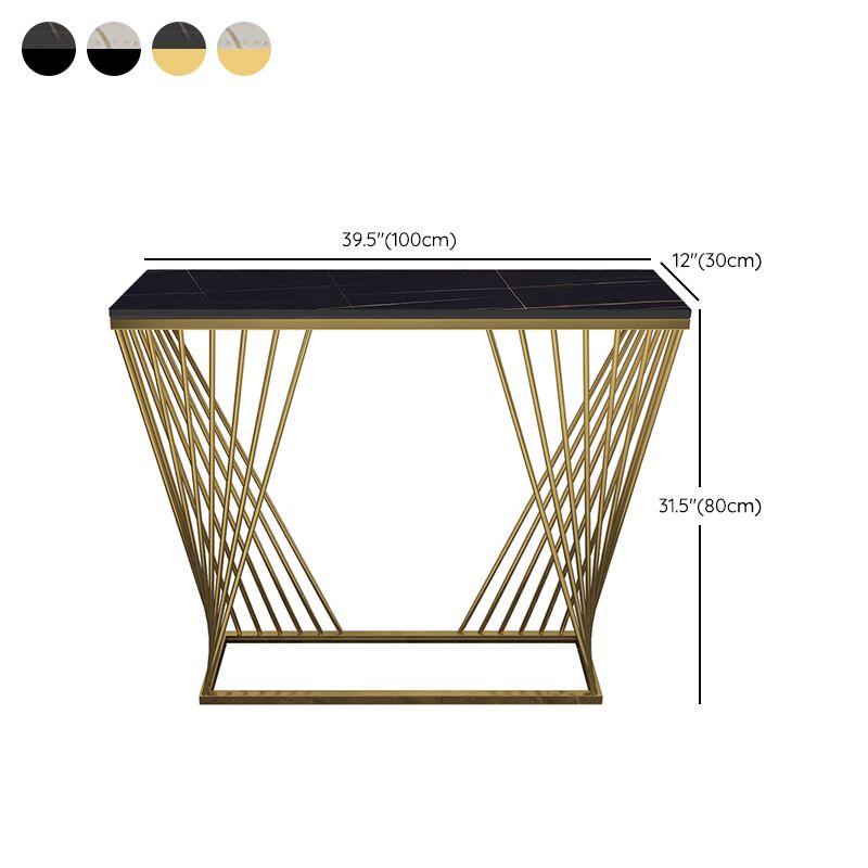 Frame Base Console Table 31.5" Tall Stone Accent Table for Hall