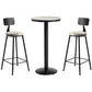 Mesa de barra superior de piedra gris de estilo industrial Juego de mesa 1/2/3 piezas de mostrador con taburetes altos