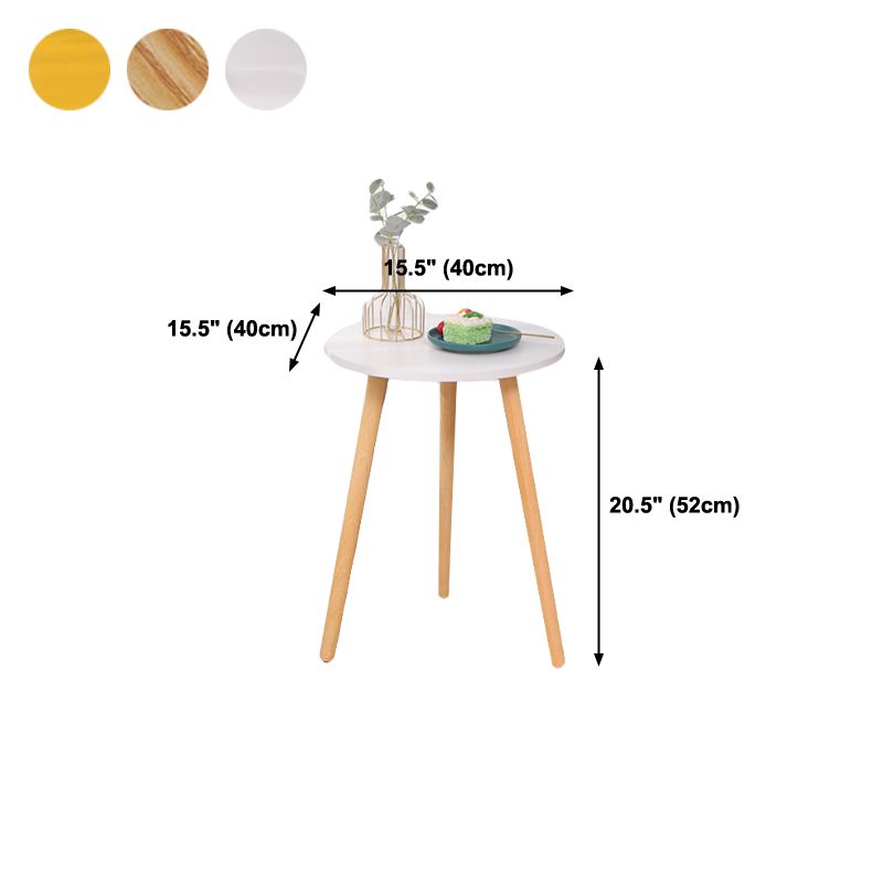 3 Legs End Table Natural/ White/ Yellow Round Wood Side End Table Clearhalo 'Coffee & Accent Tables' 'End & Side Tables' 'end_side_table' 'end_side_tables' 'furn' 'furn_end_side_tables' 'Furniture' 'furniture_end_side_table' 'Living Room Furniture' 1200x1200_e518b27a-1e76-4975-b84b-f205ac444753