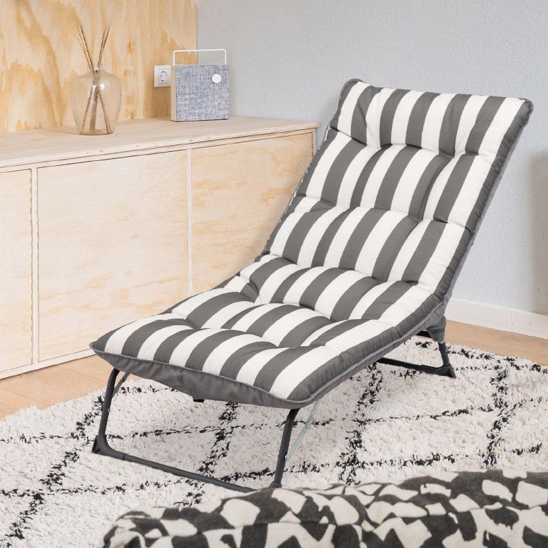 Sedia reclinabile pieghevole reclinabile di cotone standard con ottomano