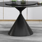 Round Sintered Stone Dining Table Modern Turntable Furniture with Pedestal Base