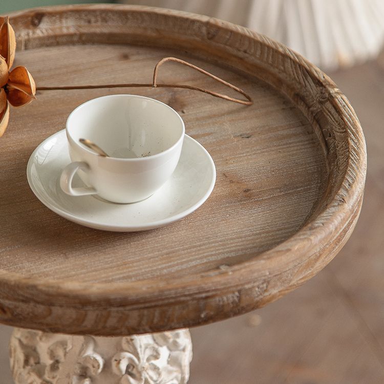 Rustic Style Side End Table Pedestal Distressed Round Sofa Side Accent Table Clearhalo 'Coffee & Accent Tables' 'End & Side Tables' 'end_side_tables' 'furn' 'furn_end_side_tables' 'Furniture' 'Living Room Furniture' 1200x1200_e51b7647-81e1-4dd5-bfeb-b175449d8ad2