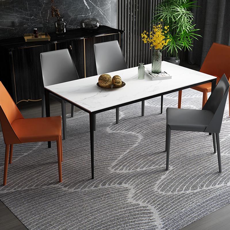 Chaise de salle à manger en cuir de cuisine moderne, chaise Parsons en finition mate pour la maison