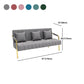 Velvet 3-seater Sofa with 3 Pillows Square  Arm for Apartment
