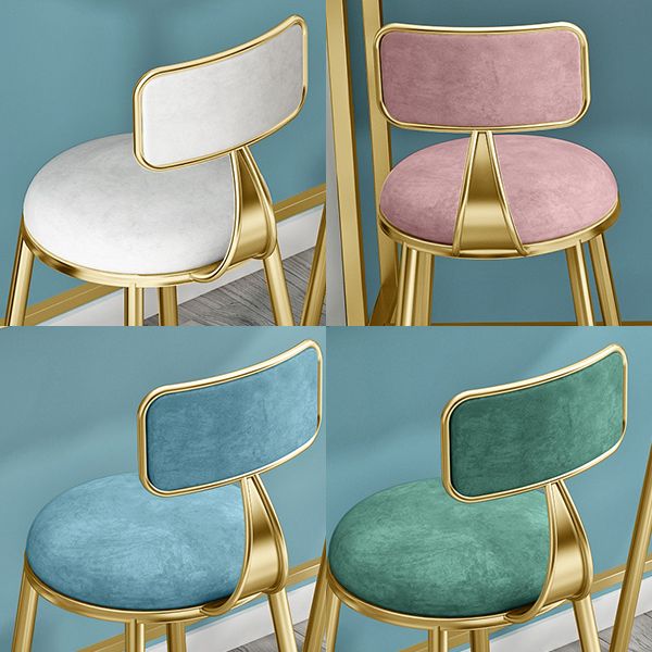 布張りのダイニングスツールグラマー腰部のスツールと金属メタルベース