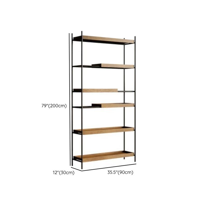 Contemporary Wooden Bookshelf Open Back Etagere Bookcase with Shelves Clearhalo 'Bookcases' 'furn' 'furn_bookcases' 'Furniture' 'Office Furniture' 1200x1200_e51da9e7-076a-4c77-a044-a47f6d29a559