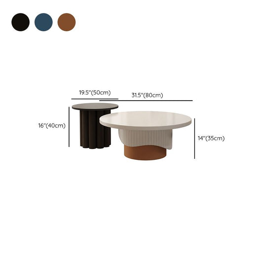 Contemporary Cocktail Table Round Pedestal Wood Coffee Cocktail Table Clearhalo 'Coffee & Accent Tables' 'Coffee Tables' 'coffee_tables' 'furn' 'furn_coffee_tables' 'Furniture' 'Living Room Furniture' 1200x1200_e51dabec-203d-41f7-b33b-2fd9372ceb38