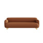 Contemporary Faux Leather Standard Sofa Square Arm Sofa for Living Room