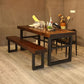 Industrial Style Solid Wood Dining Table Brown Rectangle Table with Trestle Base for Dinning Room Clearhalo ' dining_table' 'Dining Tables & Seating' 'Dining Tables' 'furn' 'furn_dining_table' 'Furniture' 'furniture_dining_table' 'Kitchen & Dining Furniture' 'kitchen&dining_furn' 'kitchen' 'kitchen_dining_table' 1200x1200_e51e99f5-1a29-40a8-9bca-88260a6220c4