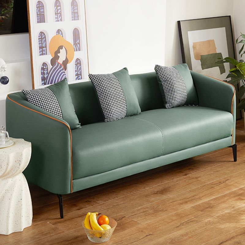 Schuine arm faux lederen sofa Nordic 26 "h zitplaatsen met een enkel kussen