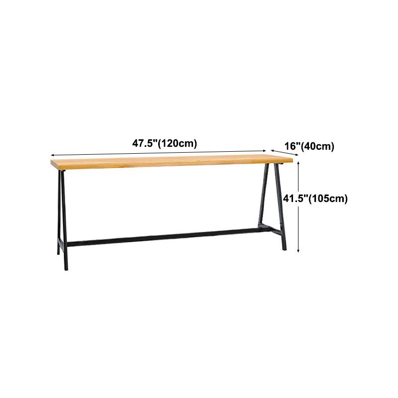 Dining Room Rectangle Wood Top Counter Table Metal Black Legs Industrial Bar Table Clearhalo 'Bar Furniture' 'Bar Tables' 'bar_tables' 'furn' 'furn_bar_tables' 'Furniture' 'furniture_bar_tables' 'Kitchen & Dining Furniture' 1200x1200_e5217a7a-0b1e-4610-8089-566b6b94b0a8