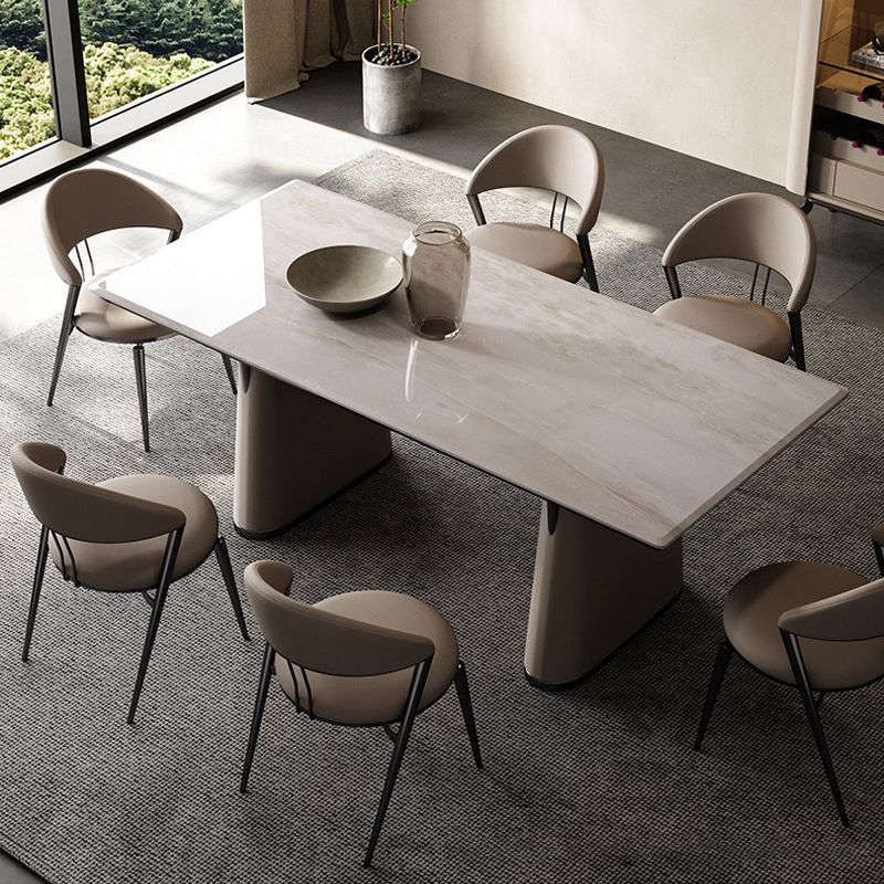 Dining Room Upholstered Chair Leather Open Back Armless Chair Clearhalo 'Dining Chairs' 'Dining Tables & Seating' 'dining_chair' 'furn' 'furn_dining_chair' 'Furniture' 'Kitchen & Dining Furniture' 1200x1200_e5217e27-c470-44da-afb1-79e5083cf112