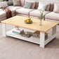 Moderner Couchtisch aus Holz mit Stauraum und Bündeltischen mit 4 Beinen