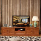 Consola de almacenamiento abierta vintage Consola multimedia de madera de caucho con puertas