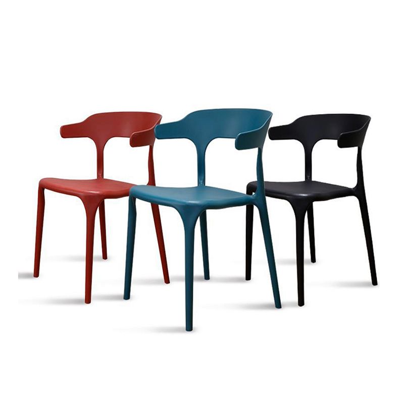 Moderne stijl eetkamerstoel plastic open achterstoel stoel voor woonkamer