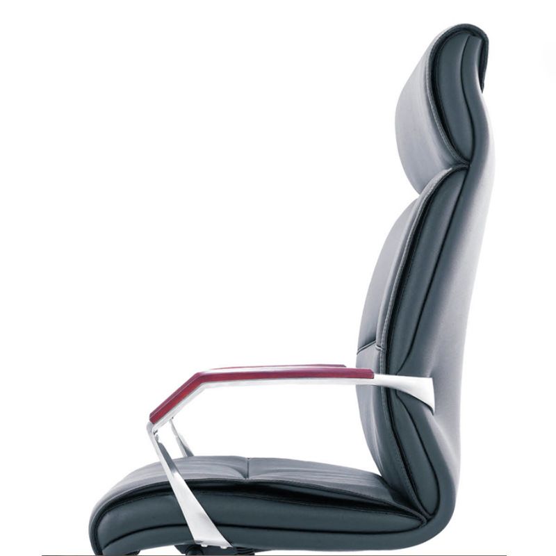 Contemporary Arm Chair Fixed Arms Blue Faux Leather Office Chair Clearhalo 'furn' 'furn_office_chair' 'Furniture' 'Office Chairs' 'Office Furniture' 'office_chair' 1200x1200_e528b3c5-f8ba-4bc3-ac1c-991fc56e631c