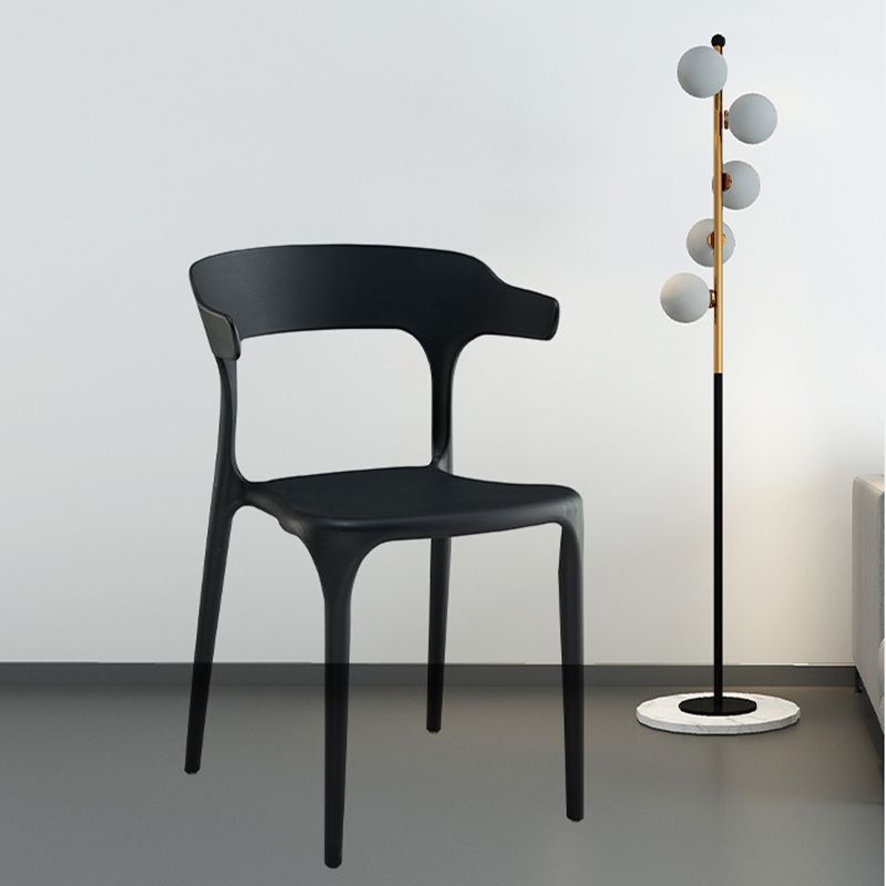 Modern Indoor-Outdoor Chair Open Back Plastic Dining Side Chair