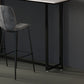 Barkruktafel met stenen blad Glam-stijl pubtafel met metalen poot