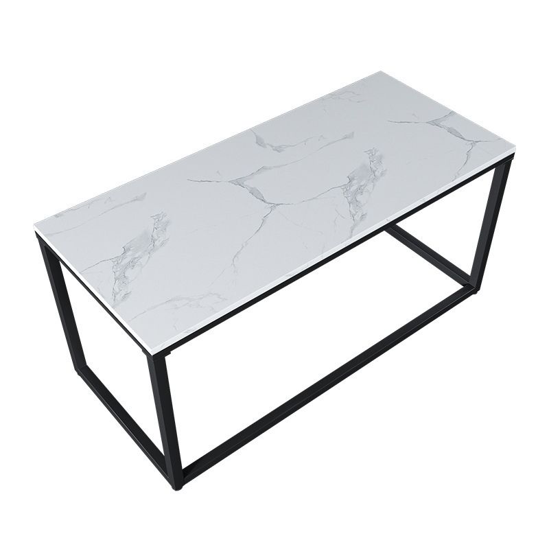 Contemporary White Office Desk with Metal Legs Marble Writing Desk Clearhalo 'furn' 'furn_office_desk' 'Furniture' 'Office Desks' 'Office Furniture' 'office_desk' 1200x1200_e52c1d12-5bf0-4176-a71d-fb5db63f719b
