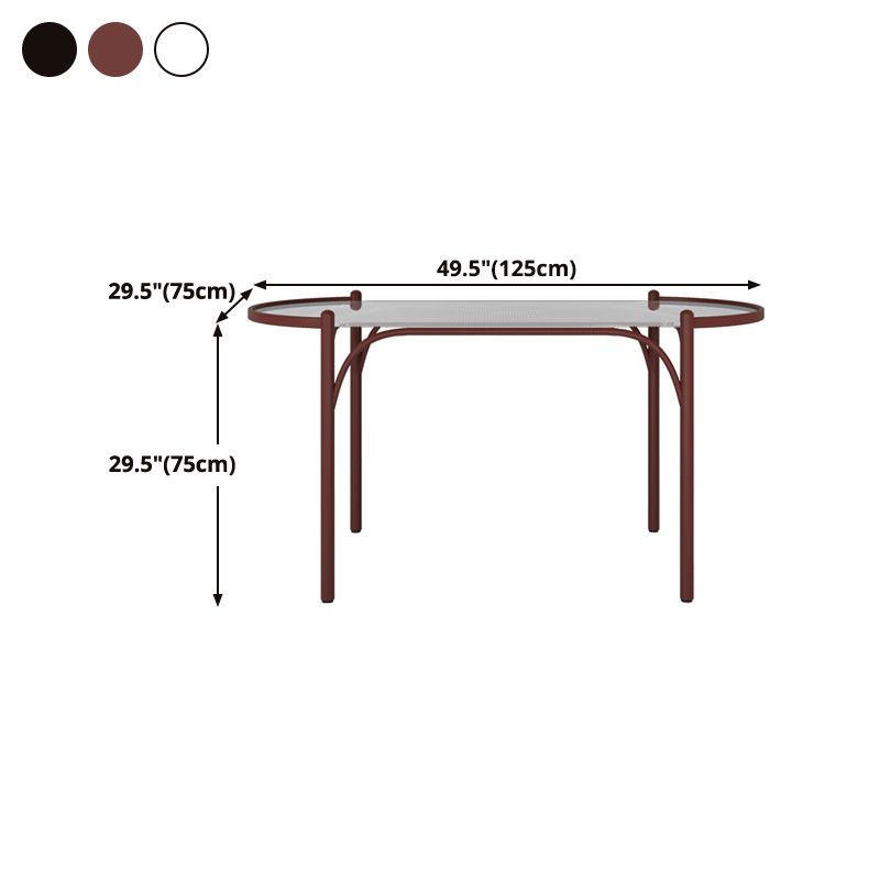 Modern Tempered Glass Dining Table for Restaurant Oval Indoor Table with 4 Legs Clearhalo ' dining_table' 'Dining Tables & Seating' 'Dining Tables' 'furn' 'furn_dining_table' 'Furniture' 'furniture_dining_table' 'Kitchen & Dining Furniture' 'kitchen&dining_furn' 'kitchen' 'kitchen_dining_table' 1200x1200_e52da602-dec0-4364-a798-c33eb815a002