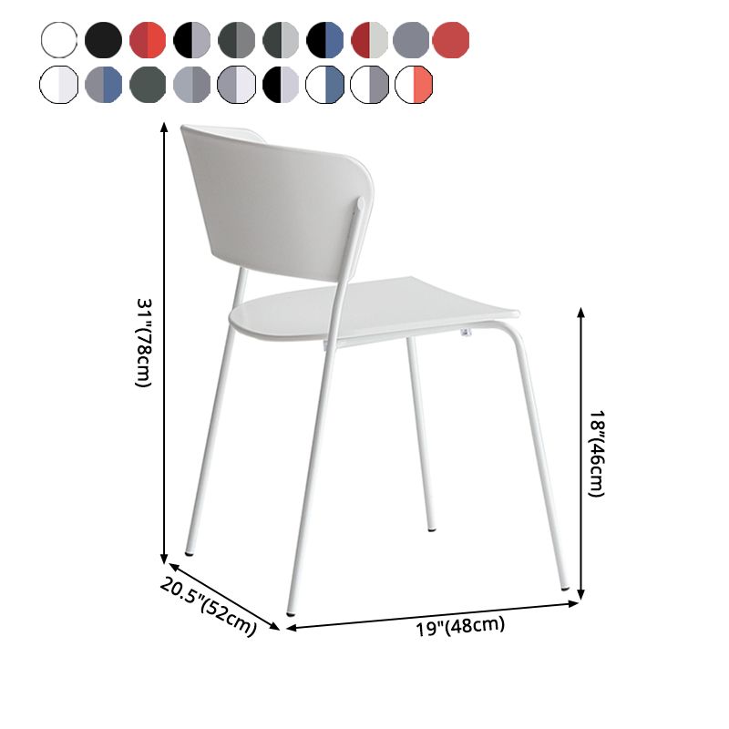 Contemporary Metal Stackable Chairs Kitchen Dining Room Open Back Side Chair Clearhalo ' kitchen&dining_furn' 'Dining Chairs' 'Dining Tables & Seating' 'dining_chair' 'furn' 'furn_dining_chair' 'Furniture' 'furniture_dining_chair' 'Kitchen & Dining Furniture' 'kitchen' 1200x1200_e52dd42c-4b94-4bb7-bb16-6a2fed7125ba