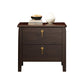 2 - Drawer Contemporary Accent Table Nightstand Antique Finish Bed Nightstand