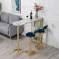 Glam Faux Marble Indoor Bar Dining Table Iron Double Pedestal Bistro Table with Shelve Clearhalo 'Bar Furniture' 'Bar Tables' 'bar_tables' 'Furniture' 'furniture_bar_tables' 'Kitchen & Dining Furniture' 'kitchen&dining_furn' 'kitchen' 1200x1200_e531317d-6856-4afb-8f35-7296a3253382