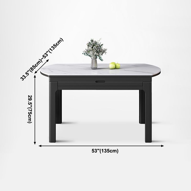 Modern Extendable White Dining Table Sintered Stone Round Shape Dining Table for Kitchen Clearhalo ' dining_table' 'Dining Tables & Seating' 'Dining Tables' 'furn' 'furn_dining_table' 'Furniture' 'furniture_dining_table' 'Kitchen & Dining Furniture' 'kitchen&dining_furn' 'kitchen' 'kitchen_dining_table' 1200x1200_e5315286-371e-4e2c-9c14-49a09e1d8761