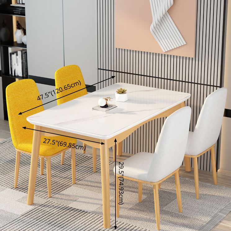 Fixed Minimalist Sintered Stone Top Kitchen Table Set of Light Brown Legs Base for Dining Room Clearhalo 'Dining Room Sets' 'Dining Tables & Seating' 'dining_room_set' 'furn' 'furn_dining_room_set' 'Furniture' 'furniture_dining_room_set' 'Kitchen & Dining Furniture' 'kitchen&dining_furn' 'kitchen' 1200x1200_e53217f3-471c-41a9-97e9-42b70e068de4