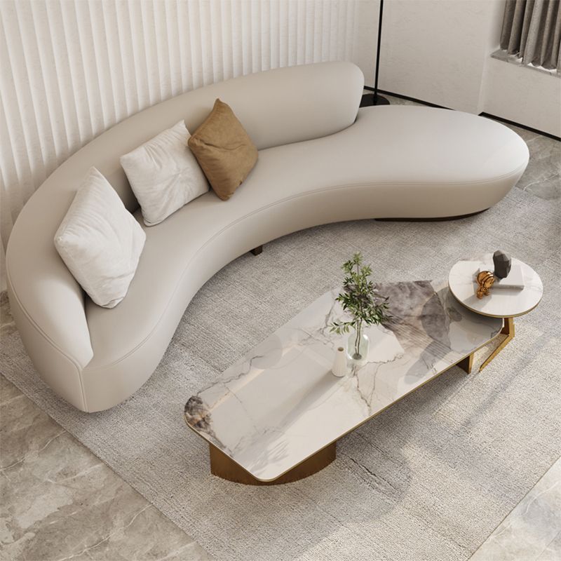 Faux Marble Coffee Table No Distressing Free-Form Single Coffee Table