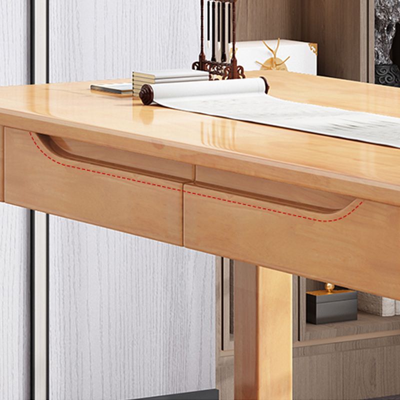 21" Wide Contemporary Writing Desk Rubberwood Solid Wood Office Desk Clearhalo 'furn' 'furn_office_desk' 'Furniture' 'Office Desks' 'Office Furniture' 'office_desk' 1200x1200_e533ea12-5039-4774-9cb5-1f13e8697e59