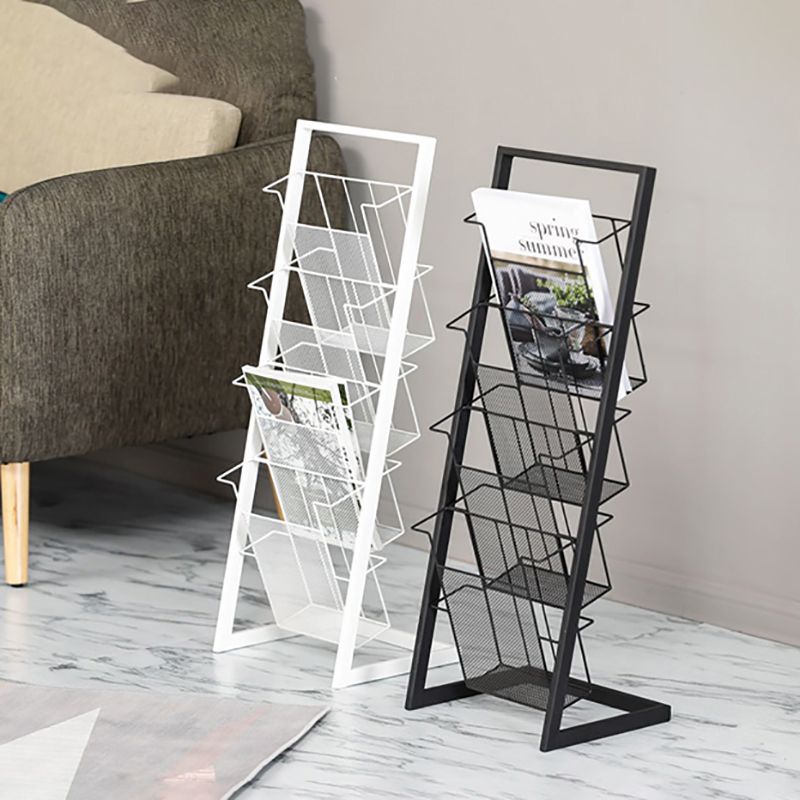 Contemporary Closed Back Bookcase Vertical Metal Bookshelf with Shelves Clearhalo 'Bookcases' 'furn' 'furn_bookcases' 'Furniture' 'Office Furniture' 1200x1200_e5348d32-c630-4940-9fa5-1dff75f8e893