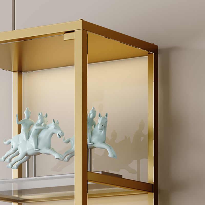 Glam Curio Curio Porte in vetro a buffet in metallo per camera da letto