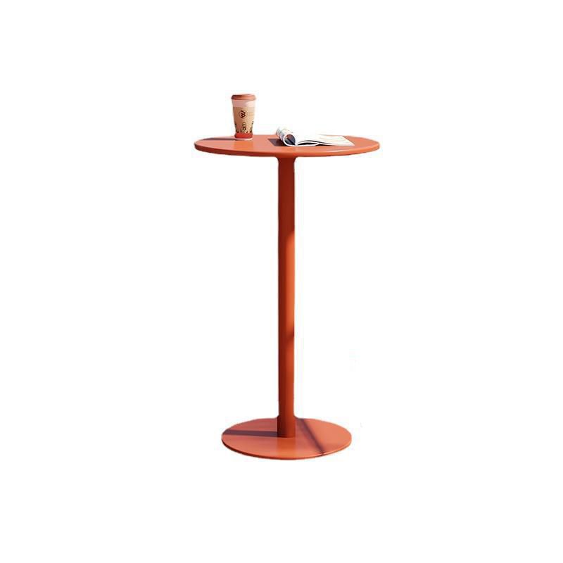 Round Metal Bar Table 41.3"H Industrial Style Outdoor Bar Stool Table with Pedestal