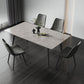 Set da pranzo moderno con piano in pietra sinterizzata Set tavolo da pranzo rettangolare 1/4/5 pezzi