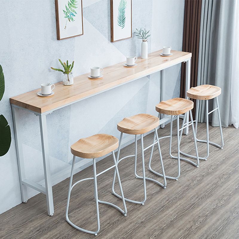 Rectangular Bar-height Table Solid Wood Top Pub Table with Metal Base Clearhalo 'Bar Furniture' 'Bar Tables' 'bar_tables' 'furn' 'furn_bar_tables' 'Furniture' 'Kitchen & Dining Furniture' 1200x1200_e5385776-1f4a-44c4-ba56-7c4dbea7fb72