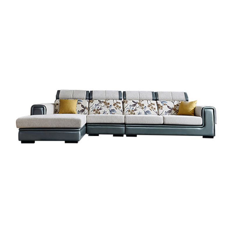 Modern Gray Cushions Sofa & Chaise 5-Seater 139.37" L Square Arm Sectional Sofa Clearhalo 'furn' 'furn_sectionals' 'Furniture' 'Living Room Furniture' 'Sectionals' 1200x1200_e5389cf8-6b69-4e12-a90a-e07901752757