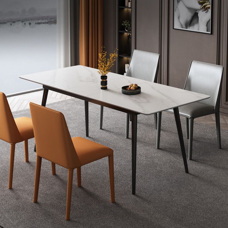 Rectangle Extendable Dining Table Modern Stone Top Dining Table Clearhalo 'Dining Tables & Seating' 'Dining Tables' 'dining_table' 'furn' 'furn_dining_table' 'Furniture' 'Kitchen & Dining Furniture' 1200x1200_e539b72f-4459-4053-a9dc-b02c1022e18a