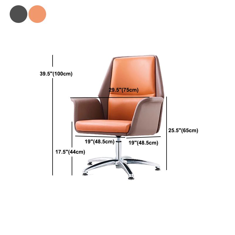 Modern Office Chair with Silver Metal Frame Executive Ergonomic Task Chair Clearhalo 'furn' 'furn_office_chair' 'Furniture' 'Office Chairs' 'Office Furniture' 'office_chair' 1200x1200_e53a78f1-69fa-4a93-957d-6eed1039d81a