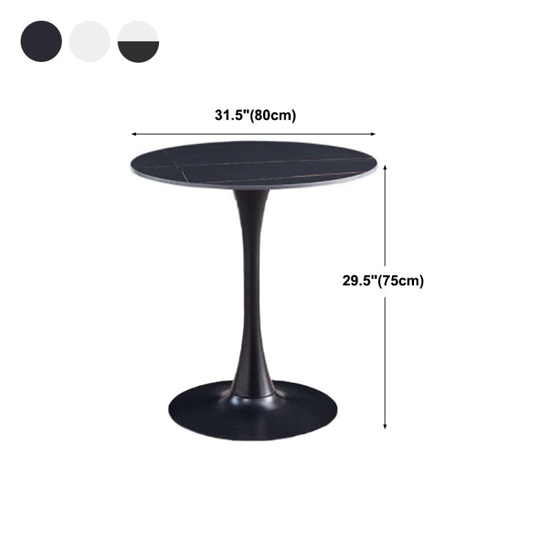 Round Dining Table Contemporary Style Stone Dining Site Table with Tulip Base Clearhalo 'Dining Tables & Seating' 'Dining Tables' 'dining_table' 'furn' 'furn_dining_table' 'Furniture' 'Kitchen & Dining Furniture' 1200x1200_e53b4411-4da4-4af2-b4bb-ec661e392257