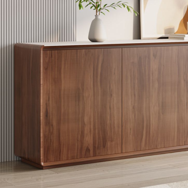 Sideboard a buffet marrone con cassetti server per pranzo contemporanei